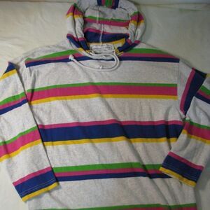 Vintage Adrienne Vittadini Color Striped Hoodie